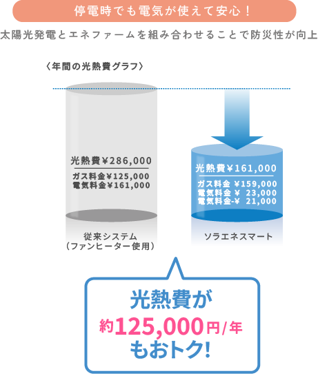 停電時でも電気が使えて安心